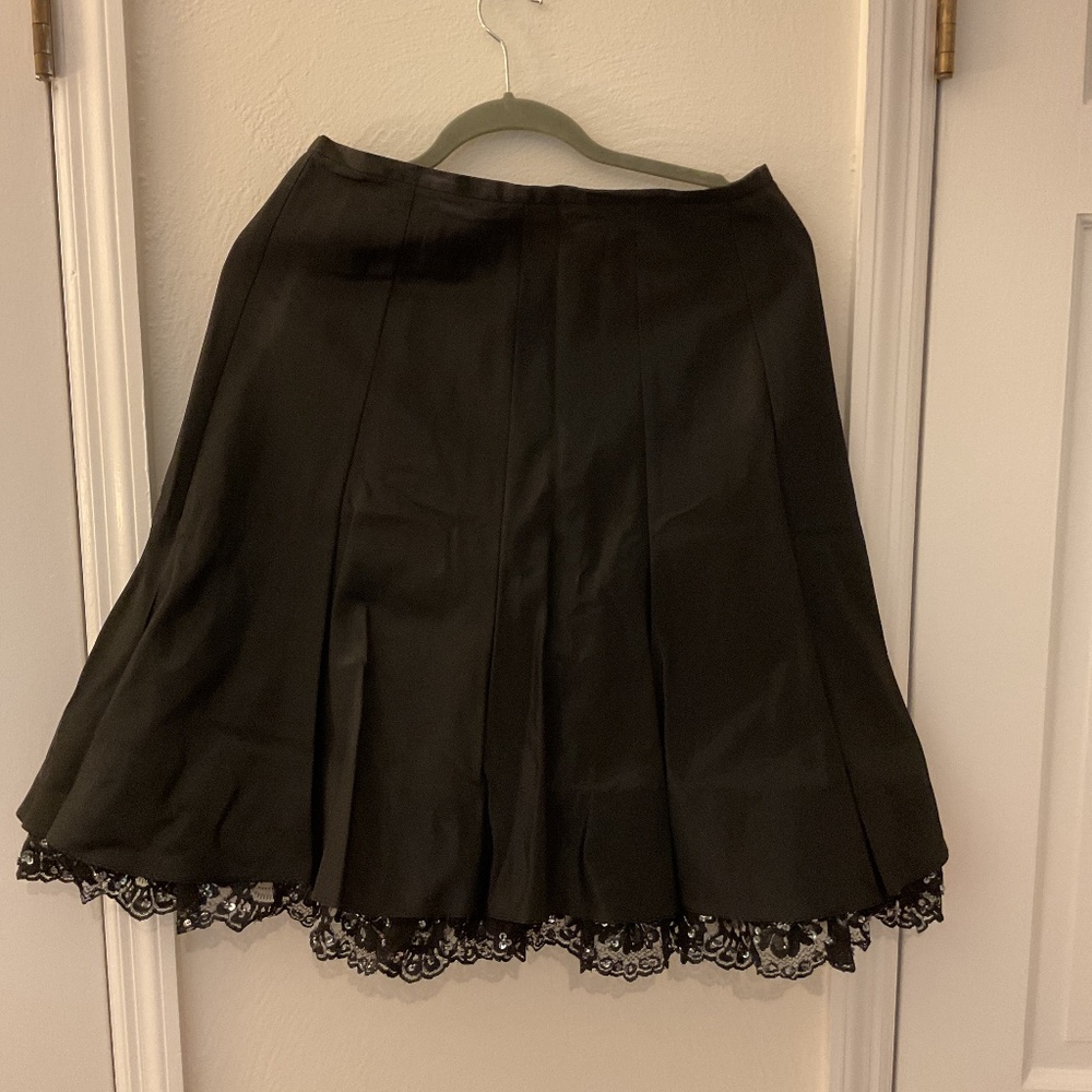 JS Collections black satin cocktail skirt size 10